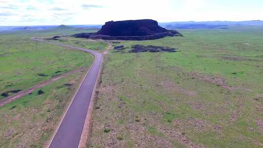 航拍内蒙乌兰哈达六号火山南炼丹炉