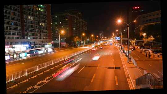 北京城市灯光夜景车流交通视频素材模板下载