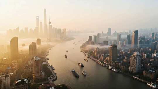 上海航拍东方明珠大气上海