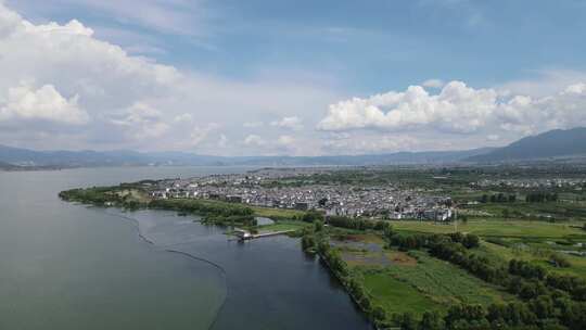 云南大理苍山洱海航拍