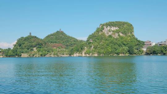 广西柳州百里柳江风景城市风光江景