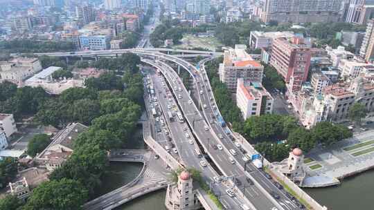 广州人民桥航拍