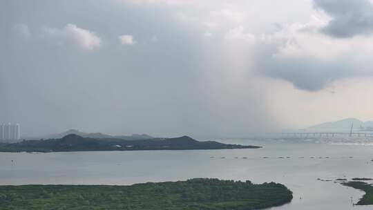 4K航拍深圳福田红树林湿地保护区