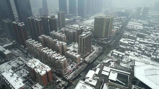 城市下雪雪景都市人文大合集