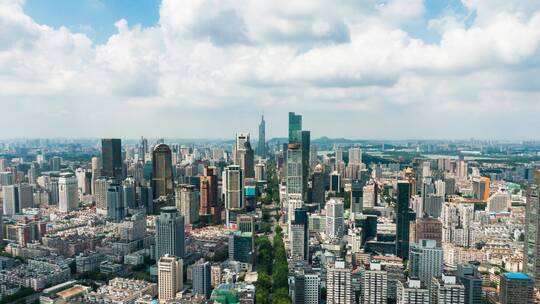 南京新街口中山南路大景航拍延时