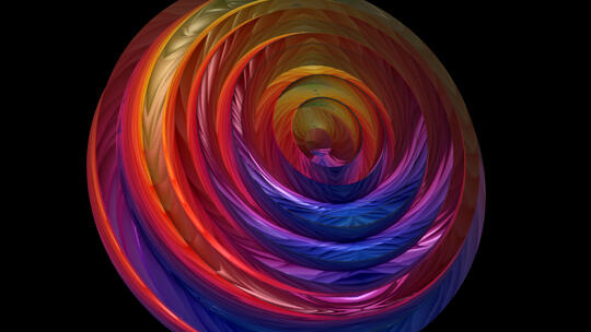 彩色无限循环3D圆环螺旋动画4KAE工程