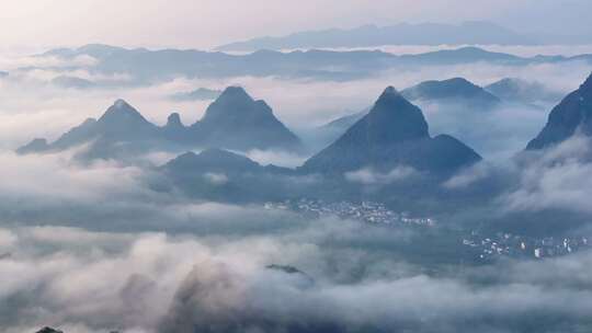 （合集）桂林山水云海风光自然山脉意境