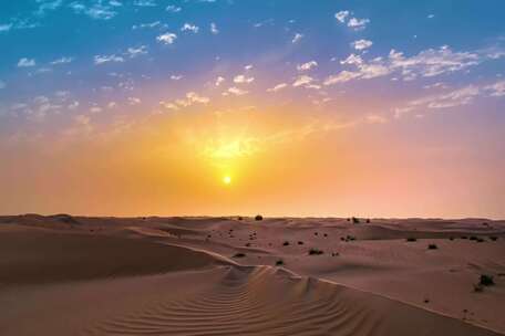 沙漠日出日落延时