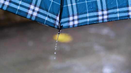 城市马路道路下雨天雨水雨滴大自然风景风光