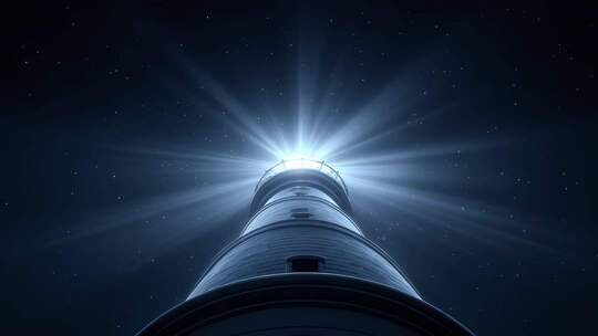 星光璀璨灯塔指引希望方向
