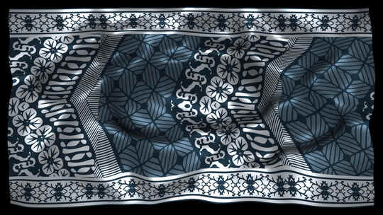 印度尼西亚民族丝绸图案布织物波浪阿尔法松