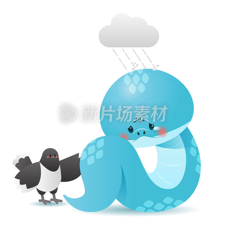 一条沮丧的蛇，一条