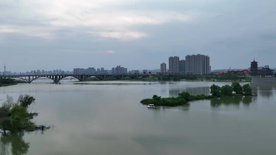 洛阳洛河城市水资源航拍
