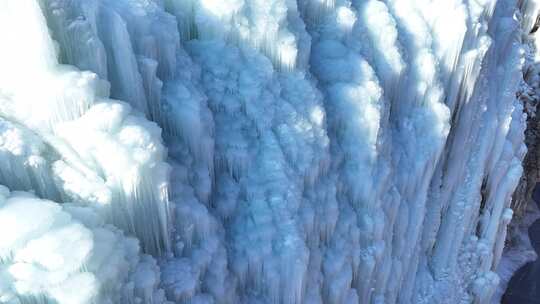冰瀑冰柱冰川航拍视频素材模板下载