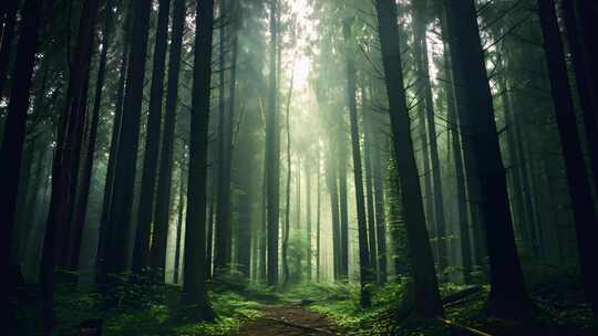 原始森林树林自然风景