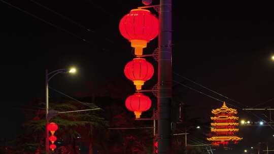 长江大桥武汉夜景大桥灯笼