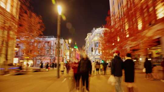 上海外滩南京路福州路天津路人流延时