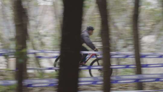 林间山地自行车骑行赛事视频素材模板下载