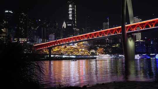 4K 重庆 夜景 洪崖洞 千厮门嘉陵江大桥延时视频素材模板下载