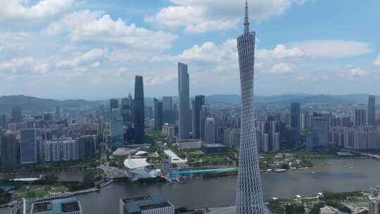航拍珠江新城广州塔大气美景