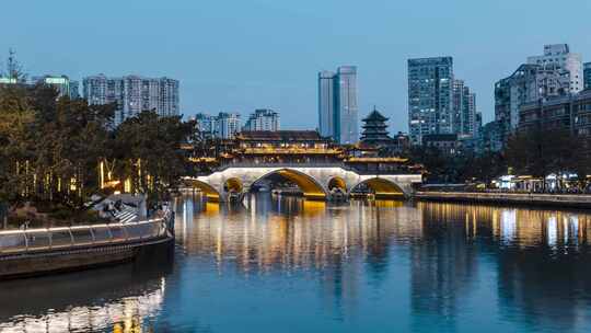 4k延时成都合江亭廊桥夜景30帧