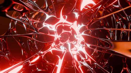 明亮发光的霓虹灯在无尽的循环中移动