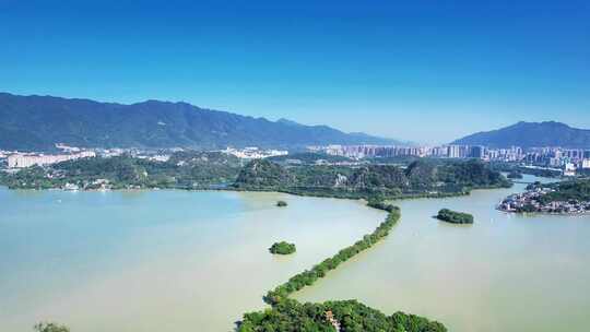 旅游景区广东肇庆星湖5A景区航拍