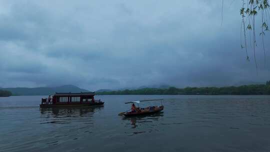 杭州西湖烟雨 地面镜头