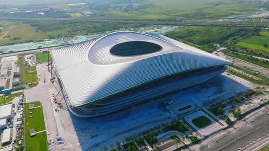 航拍西安沣东国际足球中心