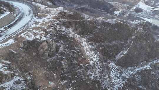 航拍农村雪景