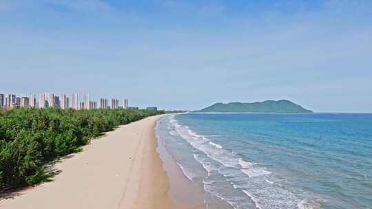 航拍海南陵水清水湾海景风光