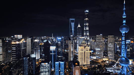 上海陆家嘴夜景航拍