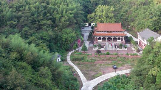 南岳衡山佛教圣地寺庙航拍-宇石禅寺