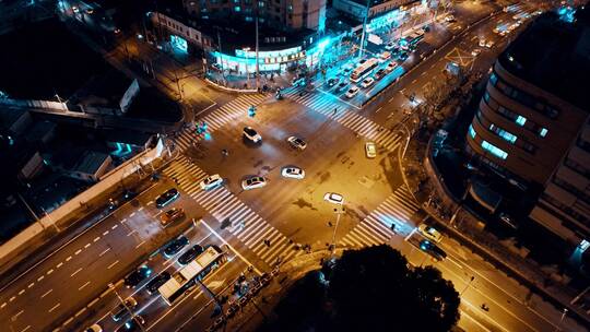 上海浦西夜景航拍合集