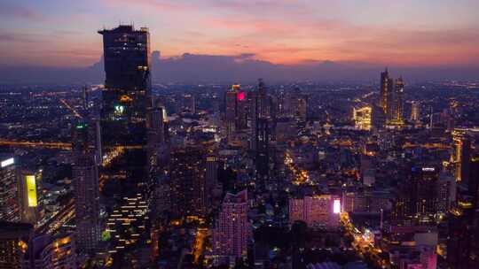 泰国曼谷城市夜景延时