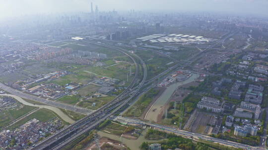 上海疫情期间空城航拍御桥路复地活力城附近