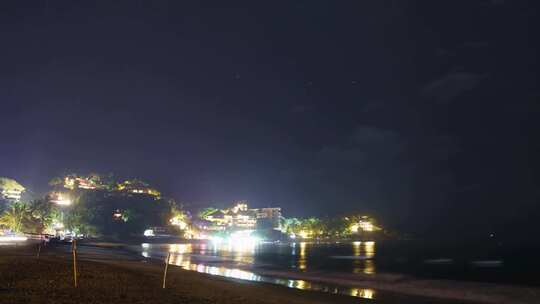 海滩海滨夜景