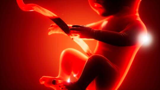 人类胎儿的医学3d动画