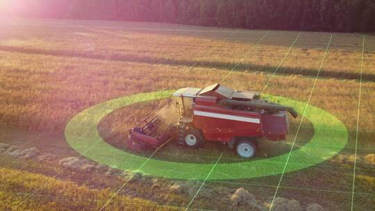 未来高科技现代自动化农业技术生产航拍动画