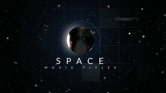 空间宇宙地球电影标题片头展示AE模板