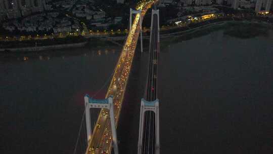【4k】重庆鹅公岩大桥夜景航拍视频素材模板下载