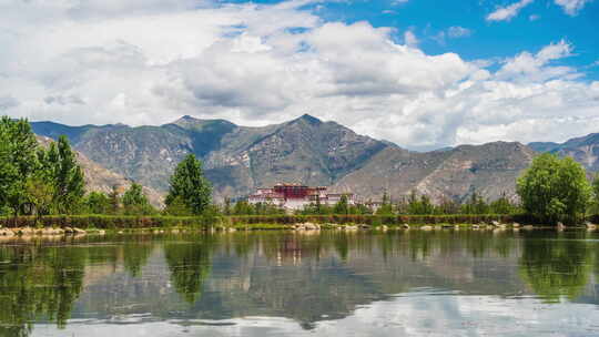 西藏拉萨南山公园布达拉宫延时4k