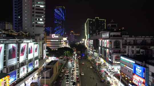 航拍广西南宁大景南宁夜景