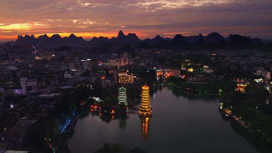 桂林日落风景