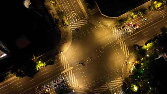 航拍街道道路车流