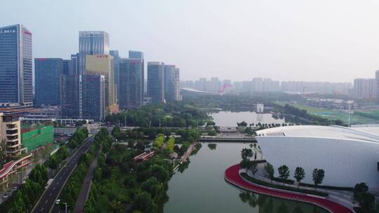 航拍山东淄博城市风貌全景 4k