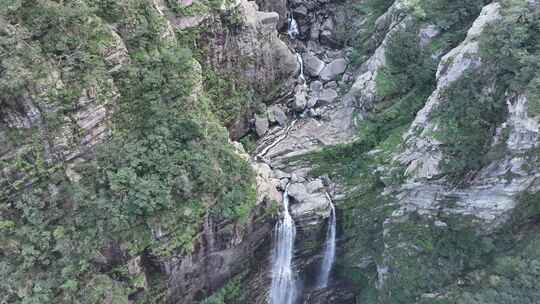 山水航拍庐山瀑布三叠泉高山流水山自然风景