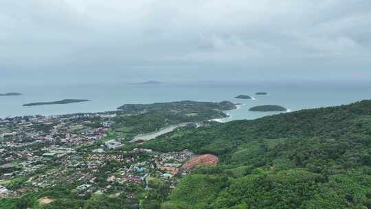 东南亚泰国普吉岛海岸线风景航拍