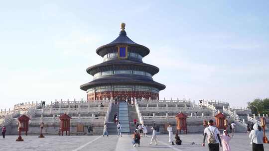 北京天坛公园游客人流