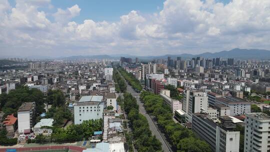 航拍江西赣州城市老城区